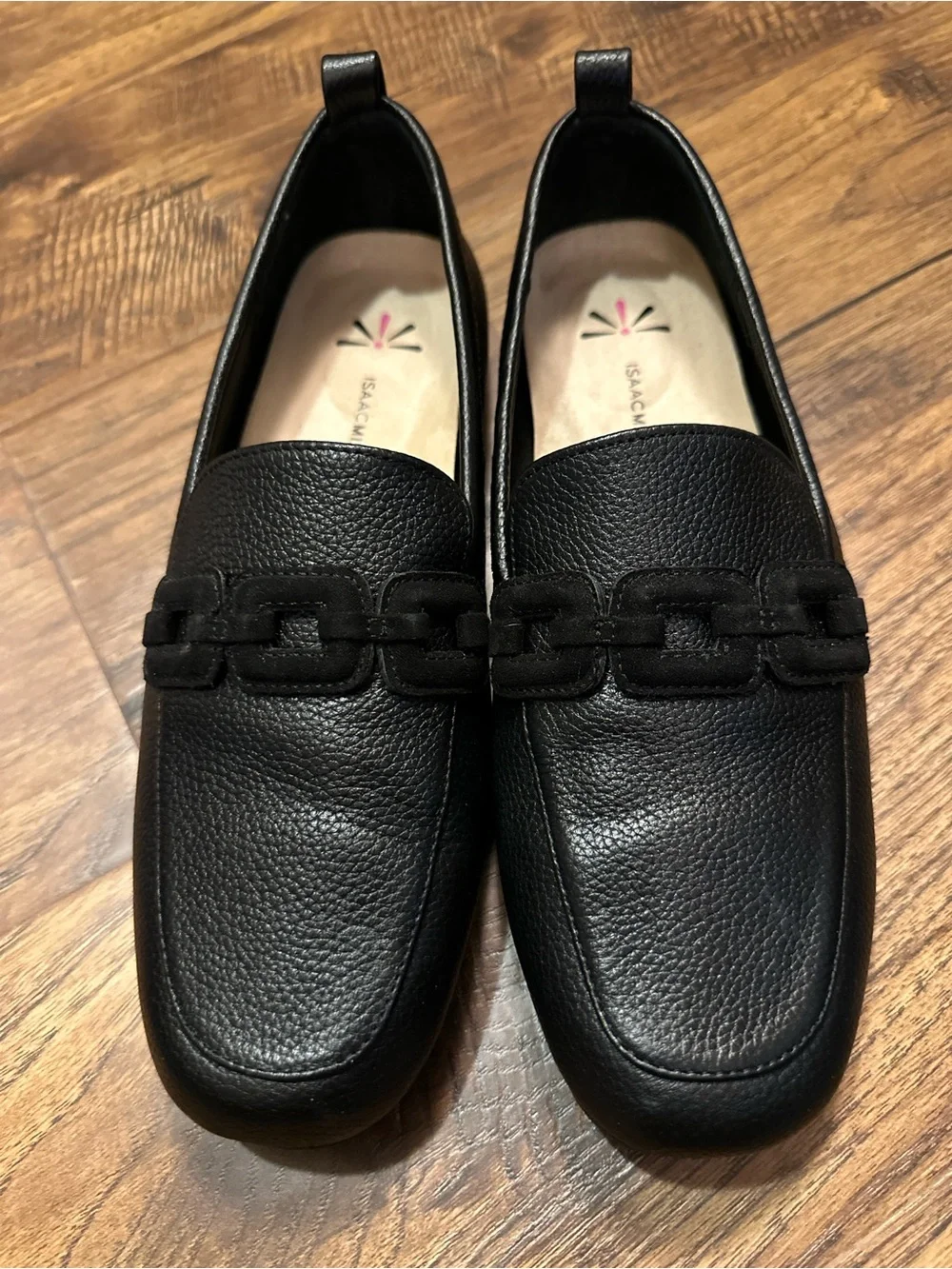 Isaac Mizrahi Live Black Leather Loafers Women’s Size 9M Slip-On